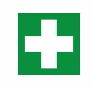 tradercat Lot de 5 autocollants en forme de croix « First Aid » 10 x 10 cm Pour l'intérieur et l'extérieur Avec protection contre les UV, avertissementdanger Avec instructions (français non