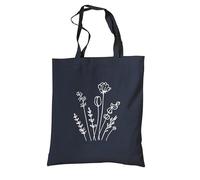 tradercat Sac en toile de jute imprimé vintage 100 % coton, sac en tissu imprimé, fleurs One Line Art, sac en jute esthétique comme accessoire de mode sac en jute avec inscription en allemand, Flower