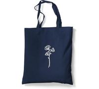 Tradercat Sac en Toile de Jute Imprimé Vintage en Coton avec Fleurs One Line Art - Accessoire de Mode Esthétique avec Inscription en Allemand