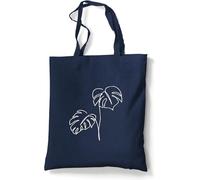 Tradercat Sac en Toile Imprimé Vintage en Jute 100% Coton avec Fleurs One Line Art - Accessoire de Mode Esthétique avec Inscription en Allemand