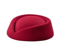 TRADERPLUS Chapeau d'hôtesse de l'air en Feutre Base de Fascinateur en Forme de Goutte d'eau (FR/ES, Alpha/Lettres, M, L, Rouge)