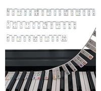 TRADERPLUS Étiquettes de notes de clavier de piano amovibles 61/88 touches en silicone pour débutants, pas besoin d'autocollants réutilisables (Arc-en-ciel)
