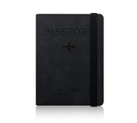 TRADERPLUS Étui de Passeport, Housse de Passeport avec Blocage RFID, étui de Passeport pour Femmes et Hommes, étui de Voyage pour Documents de Voyage (Black)