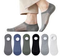 TRADERPLUS Lot de 6 Paires de Chaussettes Basses Homme Femme, Été Transparentes Chaussettes Fines en Filet Transparent Chaussettes