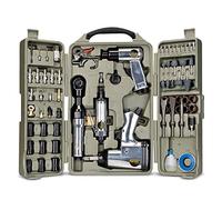 Trades Pro - Kit d'outils et d'accessoires pneumatiques, 71 pièces, clé à choc, cliquet pneumatique, meuleuse, marteau pneumatique, raccords de tuyau, étui de rangement - 836668
