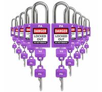 TRADESAFE Lot de 10 cadenas de sécurité à clés identiques, 2 clés par serrure, conformes à l'OSHA, pour kits de verrouillage d'étiquettes