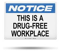 TRADESAFE Panneau « This is a Drug Free Workplace » - Panneau d'entreprise, de bureau, panneau de sécurité en aluminium à installation rapide, réfléchissant, résistant aux UV, imperméable pour entreprise, 35,6 x 25,4 cm