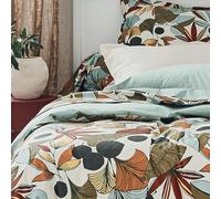 Tradilinge - Housse de Couette en Percale Nature Percale de Coton Marron Clair 240x220 cm