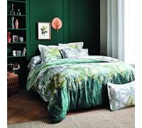 Tradilinge - Housse de Couette Style Colonial Percale de Coton/Coton Vert 300x240 cm