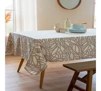 Tradilinge - Nappe rectangulaire imprimée Graphique Coton Beige 160x250 cm