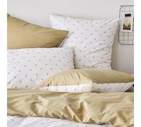 Tradilinge - Taie d Oreiller Percale géométrique Percale de Coton Beige 50x70 cm