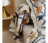 Tradilinge - Taie de traversin aux Fleurs exubérantes Coton Blanc 86x140 cm