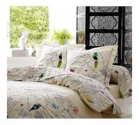 Tradilinge - Taie d'oreiller Faune et Flore Coton Ecru 50x70 cm