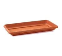 Tradineur 80cm Soucoupe Jardinière Plastique Marron Pot de Fleurs Rectangulaire Plastique 6x36.5x77.5cm