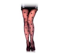 Tradineur Collants avec croix, noir, 90 % polyester, 10 % élasthanne, accessoire pour déguisement de nonne sexy, carnaval, Halloween, cosplay, fête (adulte, 165/180 cm)