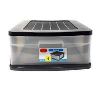 Tradineur Commode sena 1 tiroir, plastique noir, 17,5 x 39 x 40 cm, tiroir de rangement opaque, organisateur auxiliaire multi-usages, rangement bureau, armoire, salle de bain, bureau