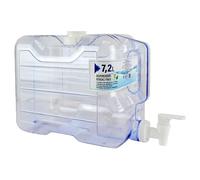Tradineur Distributeur de boissons en plastique réutilisable avec robinet et poignée, récipient pour servir de l'eau, des boissons froides, des sodas, réfrigérateur, réfrigérateur (7,2 litres - 21 x