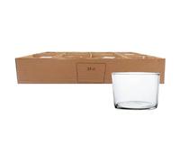 Tradineur Lot de 1 boîte à verres modèle Chiquito - Capacité de 230 ml - Fabriqué en verre résistant - Passe au lave-vaisselle - Dimensions approximatives : Ø 8,2 x 6 cm - 12 pièces Total