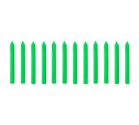 Tradineur Lot de 12 bougies allongées, cierges de table cylindriques, paraffine et mèche en coton, sans parfum, rituels et cérémonies (vert - 17 cm)