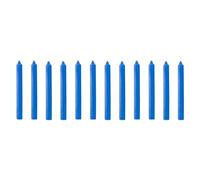 Tradineur Lot de 12 bougies allongées, cierges de table cylindriques, paraffine et mèche en coton, sans parfum, rituels et cérémonies (bleu - 17 cm)