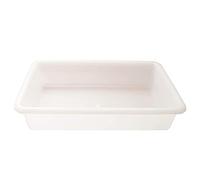 Tradineur Lot de 3 bacs réfrigérants de rangement, plastique, réutilisables, servir des aliments, des collations, fabriqué en Espagne, 4 litres, 35 x 27,5 x 6 cm - Blanc