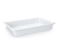Tradineur Lot de 4 bacs réfrigérants de rangement, plastique, réutilisables, fabriqués en Espagne, 13 litres, 54 x 39,5 x 8,5 cm, blanc