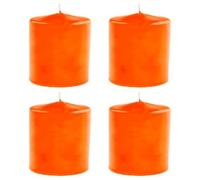 Tradineur Lot de 4 bougies chauffe-plat parfumées aux fruits tropicaux - Bougie en cire parfumée - Longue durée : 24 heures - Aromathérapie - Décoration d'intérieur - Orange - Tropical Fruits - 7 x