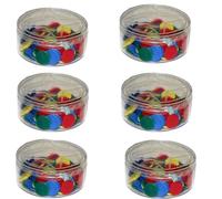 Tradineur Lot de 6 boîtes de 100 jetons de parchis, 4 couleurs assorties, diamètre 14 mm, pièces de rechange, accessoires pour parchis
