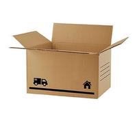 Tradineur Lot de 6 boîtes en carton pour emballage, déménagement, carton renforcé et résistant, pliables et réutilisables, 60 x 40 x 40 cm