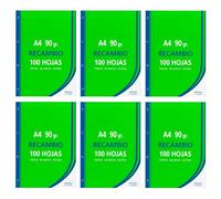 Tradineur Lot de 600 feuilles lignées A4 perforées avec marge, recharge feuilles mobiles pour classeur, 4 trous, papier 90 g, fournitures scolaires, bureau, modèle aléatoire