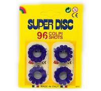 Tradineur Lot de 96 recharges de munitions sonores pour pistolet ou revolver de jouet, 8 disques de 12 fulminants, cadeau pour enfants (bleu)