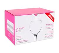 Tradineur Misket Lot de 6 verres à vin, 260 ml, passent au lave-vaisselle, dimensions env. Ø 6,7 x 16,5 cm