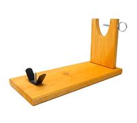 Tradineur Porte-jambon en bois Modèle Luna - Support pour pied et palette de jambon Serrano et ibérique - Poignées métalliques - Montage facile - 21,5 x 39,5 x 16,5 cm