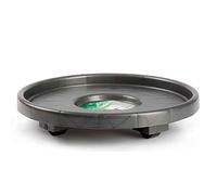 Tradineur - Porte-pot en plastique à roulettes, porte-bouteilles en polypropylène, déplacer des objets lourds, maison, fabriqué en Espagne (anthracite, Ø 33,5 cm)