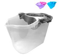 Tradineur Seau à récurer transparent avec essoreur en polypropylène, poignée et ligne de mesure, léger, nettoyage domestique, fabriqué en Espagne, 13,5 litres, couleur aléatoire