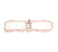 Tradineur Set de serpillère avec recharge en coton et polyester, structure en acier, nettoyage des sols, carreaux, salle de bain, maison (Blanc et beige - 100 cm)