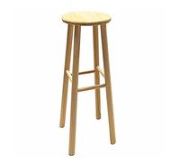 Tradineur Tabouret classique haut pour cuisine, tabouret rond en bois naturel, 70 x 26 cm