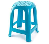 Tradineur Tabouret en plastique fabriqué en Espagne pour la maison ou le travail Bleu 46,2 x 36,5 x 37 cm