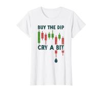 Trading de Crypto-Monnaie Crypto Trader Achetez Un Peu Le Dip Cry T-Shirt Graphique avec Valeur, Femme, Blanc, XS