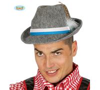 Tradition Bayern Tiroler Festlicher Hut Wiesn Mode Alpin Décontracté Fine Plume Détail, Couleur : Gris