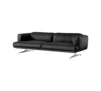 &Tradition Canapé 3 places Inland AV23 Aluminium poli noir en cuir noble
