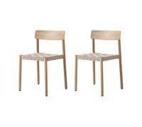 &Tradition Chaise Betty TK1. Chêne-naturel assise en sangles de lin tressées. lot de 2