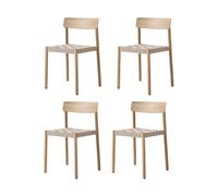 &Tradition Chaise Betty TK1. Chêne-naturel assise en sangles de lin tressées. lot de 4