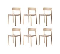 &Tradition Chaise Betty TK1. Chêne-naturel assise en sangles de lin tressées. lot de 6