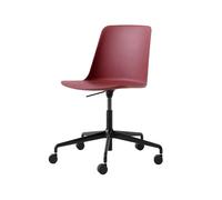 &Tradition Chaise de bureau Rely HW28 red brown. structure tournante noire