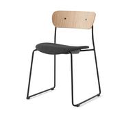 &Tradition Chaise Pavilion AV52 assise rembourrée Black-Re-wool 0198