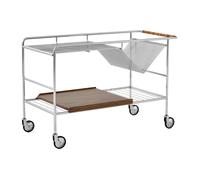 &Tradition Chariot de rangement Alima verni noyer Chrome et noyer verni
