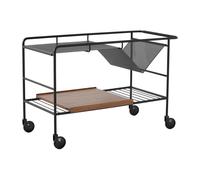 &Tradition Chariot de rangement Alima verni noyer Noir et noyer verni