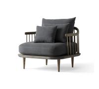 &Tradition Fauteuil Fly SC1 chêne huilé fumé + tissu gris