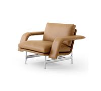 &Tradition Fauteuil lounge Meantime AV29 Pol. aluminium-Noble leather cognac